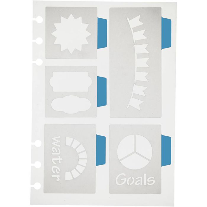 Stencil, 5 big motives, sheet 12,5x17,5 cm, 1 sheet