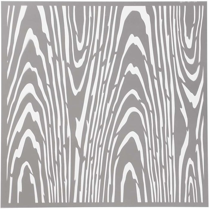 Stencil, wood grain texture, size 30,5x30,5 cm, thickness 0,31 mm, 1 sheet