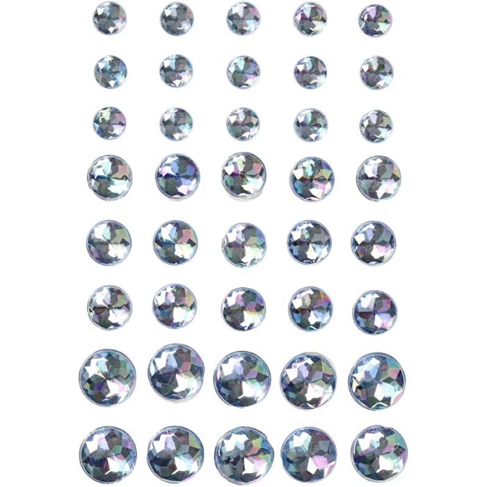 Rhinestones, size 6+8+10 mm, blue, 40 pc/ 1 pack