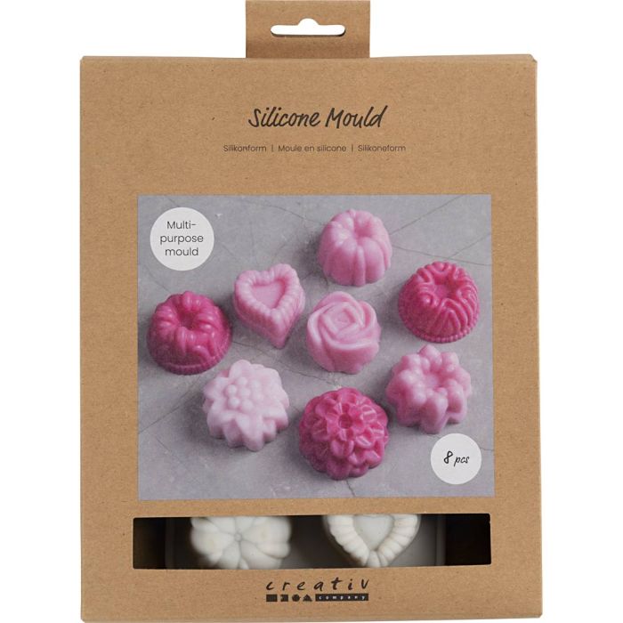 Silicone Mould, small cakes, H: 2,5 cm, L: 4 cm, W: 4,5 cm, 25 ml, 1 pc