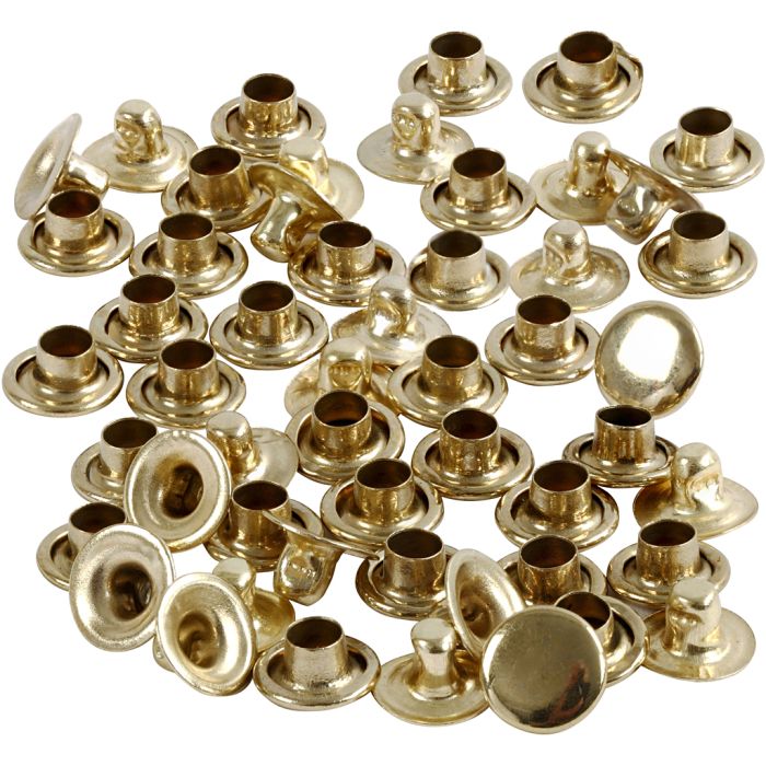 Rivets, dia. 7 mm, brass, 50 pc/ 1 pack