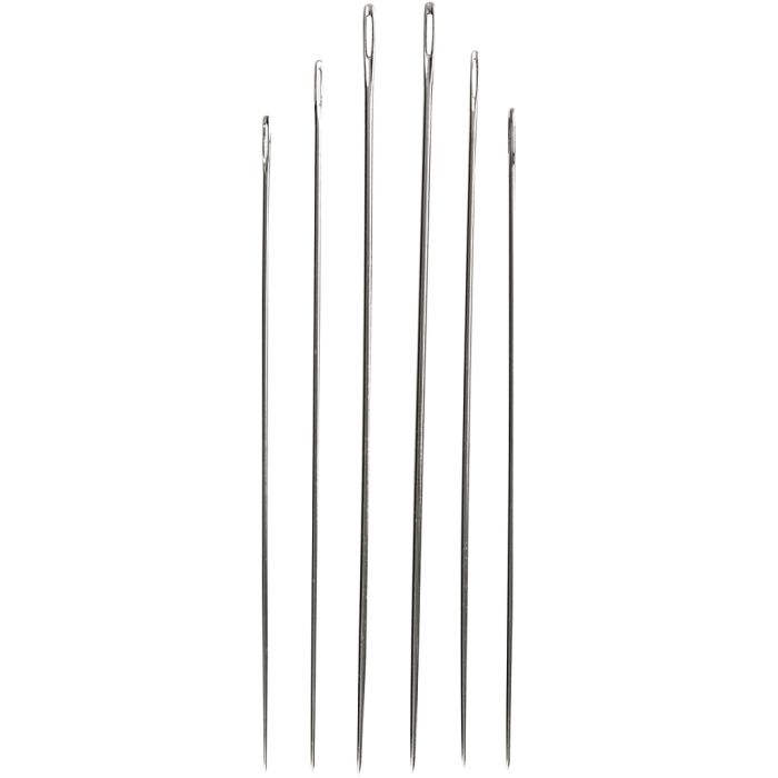 Darning Needles, no. 1-5, silver, 6 pc/ 1 pack