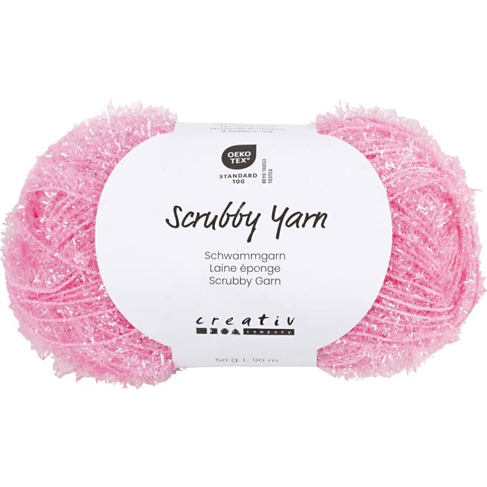 Scrubby Yarn, L: 90 m, light red, 50 g/ 1 ball