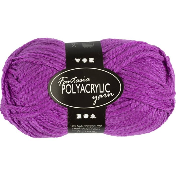 Fantasia Acrylic Yarn, L: 80 m, needle 4,5-5, cyclamen, 50 g/ 1 ball