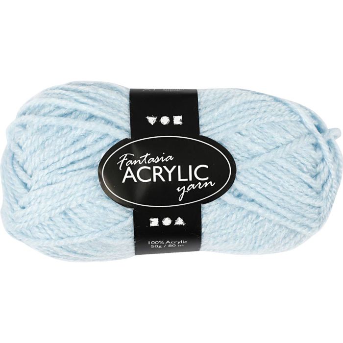 Fantasia Acrylic Yarn, L: 80 m, needle 4,5-5, light blue, 50 g/ 1 ball