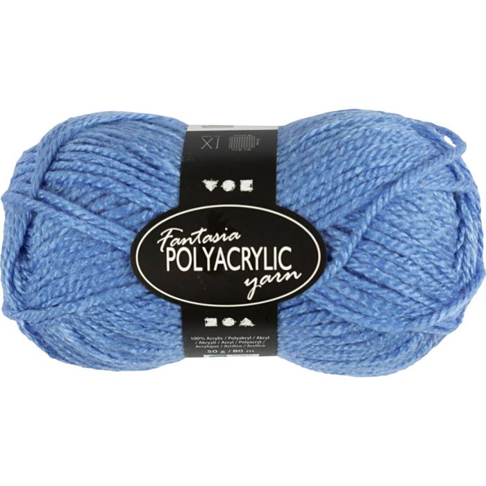 Fantasia Acrylic Yarn, L: 80 m, needle 4,5-5, blue, 50 g/ 1 ball