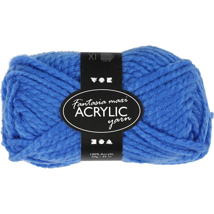 Fantasia Acrylic Yarn, L: 35 m, needle 9-10, blue, 50 g/ 1 ball