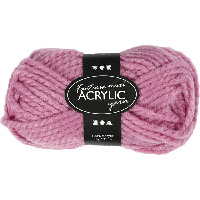 Fantasia Acrylic Yarn, L: 35 m, needle 9-10, rose, 50 g/ 1 ball