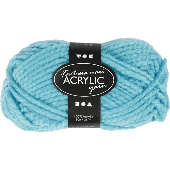 Fantasia Acrylic Yarn, L: 35 m, needle 9-10, turquoise, 50 g/ 1 ball