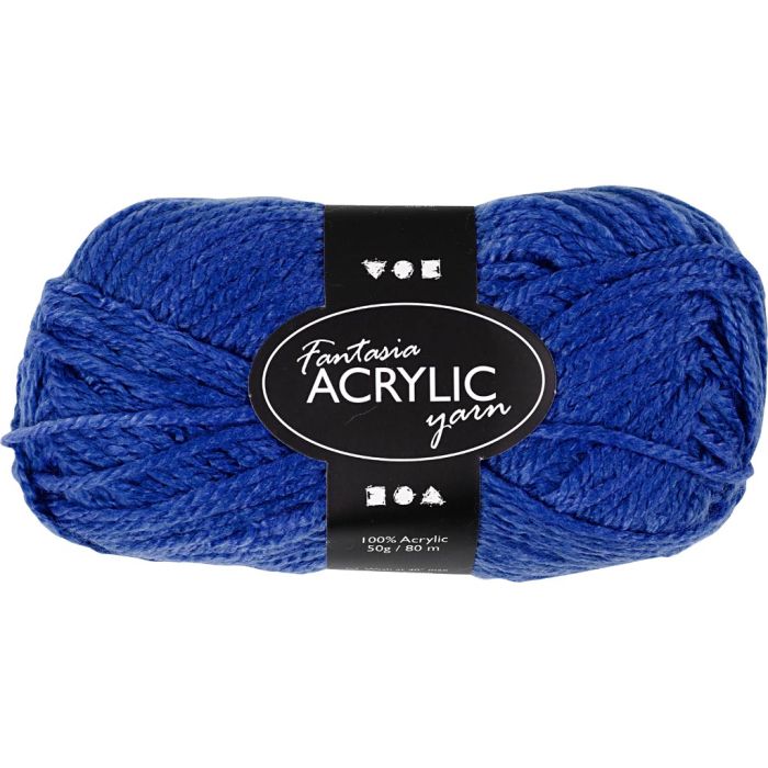 Fantasia Acrylic Yarn, L: 35 m, needle 9-10, dark blue, 50 g/ 1 ball