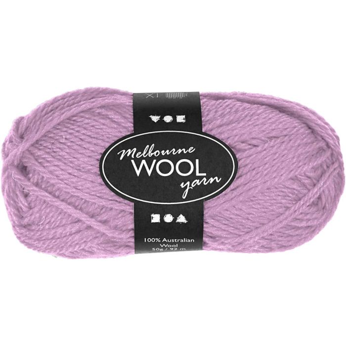 Melbourne Wool Yarn, L: 92 m, rose, 50 g/ 1 ball
