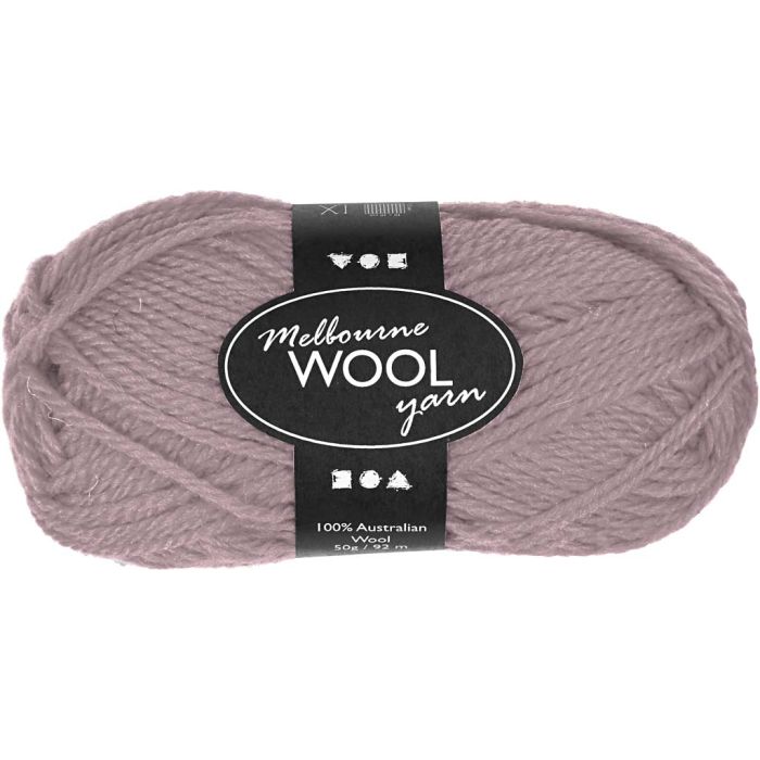 Melbourne Wool Yarn, L: 92 m, light lilac, 50 g/ 1 ball