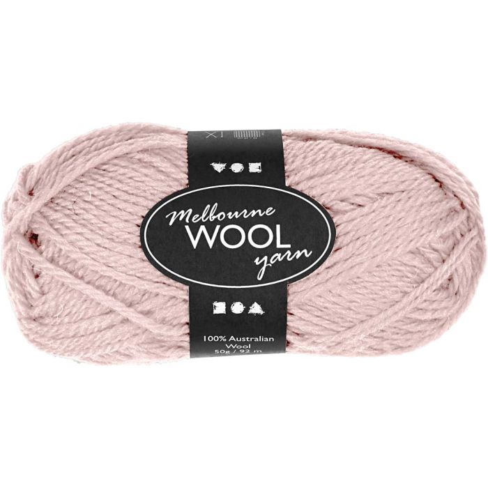 Melbourne Wool Yarn, L: 92 m, light red, 50 g/ 1 ball