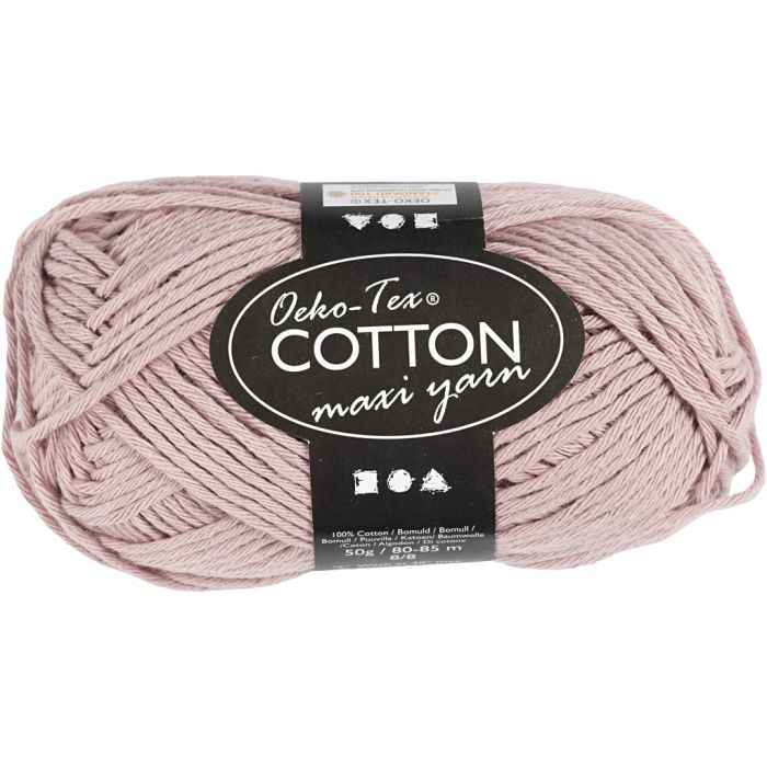 Cotton Yarn, no. 8/8, L: 80-85 m, needle 4-4,5, lavender, 50 g/ 1 ball