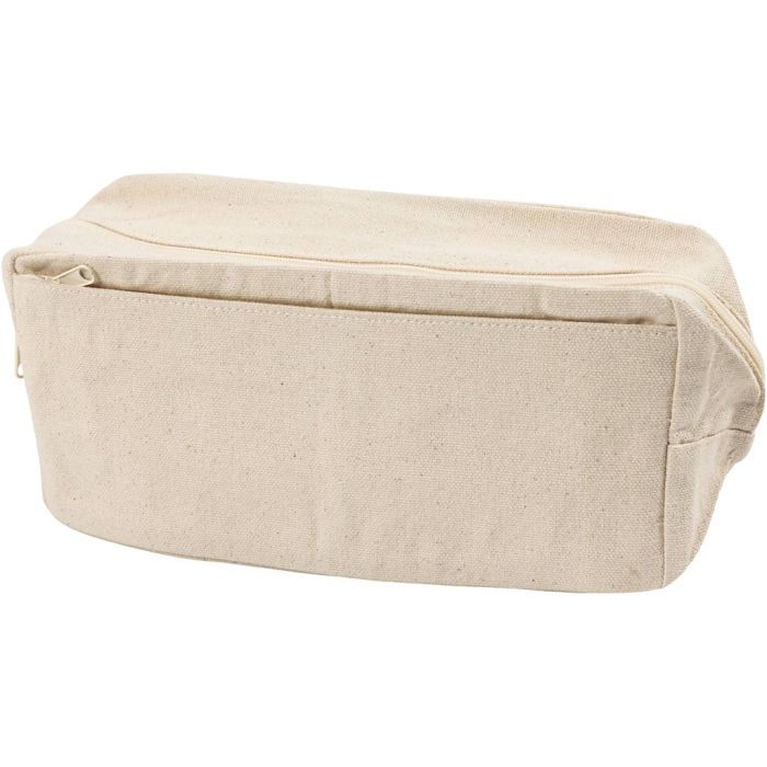 Pencil Case, Rectangular, H: 10 cm, D. 7 cm, W: 23 cm, light natural, 1 pc