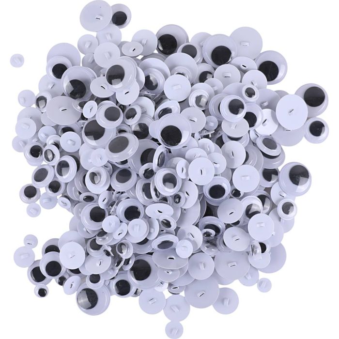 Googly Eyes, sew-on, dia. 8-20 mm, 500 asstd./ 1 pack