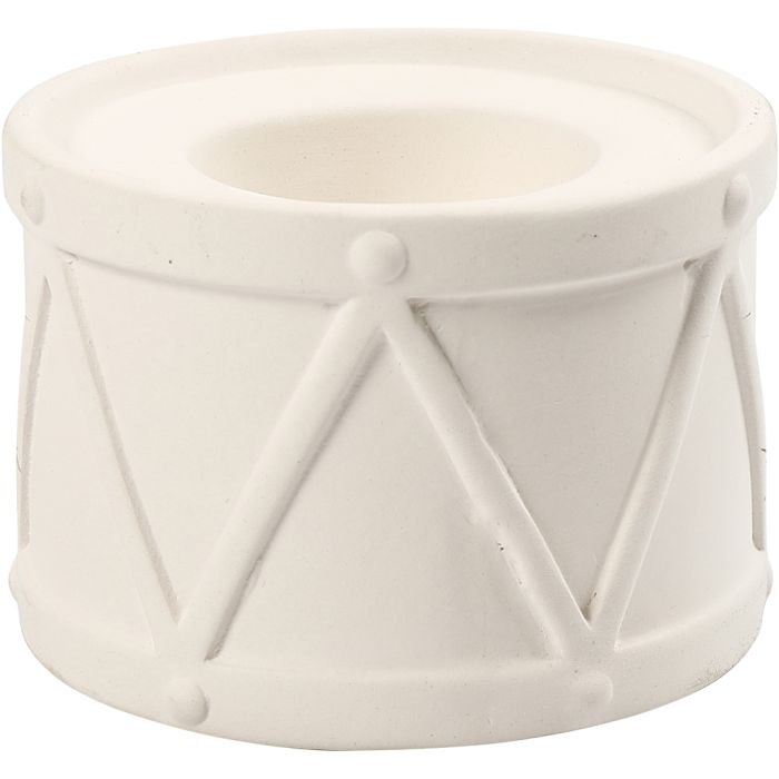 Candle Light Holder, H: 6,6 cm, dia. 9,3 cm, hole size 2,2+4 cm, white, 2 pc/ 1 pack