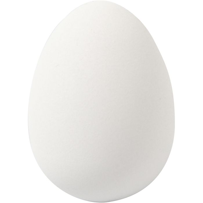 Egg, H: 4 cm, dia. 2,5 cm, white, 18 pc/ 1 pack