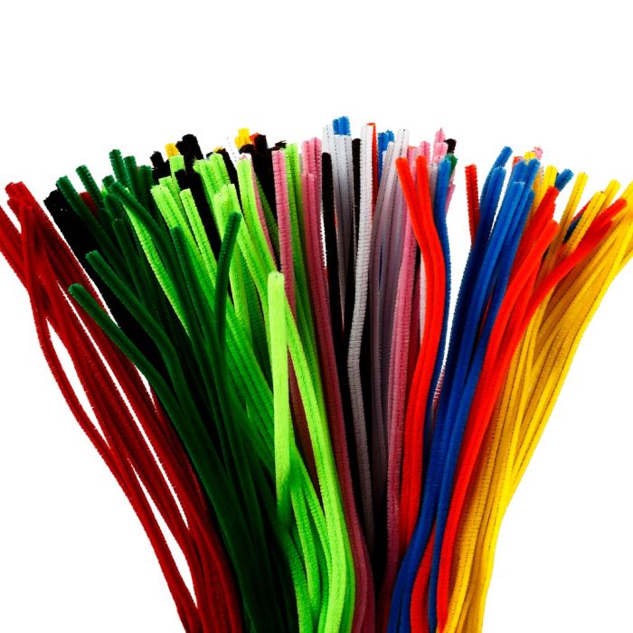 Chenille, L: 45 cm, thickness 6 mm, assorted colours, 200 asstd./ 1 pack