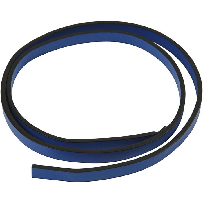Faux Leather Belt, W: 10 mm, thickness 3 mm, blue, 1 m/ 1 pack