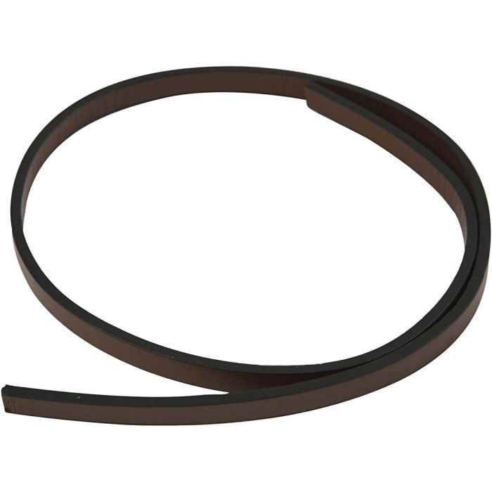 Faux Leather Belt, W: 10 mm, thickness 3 mm, brown, 1 m/ 1 pack