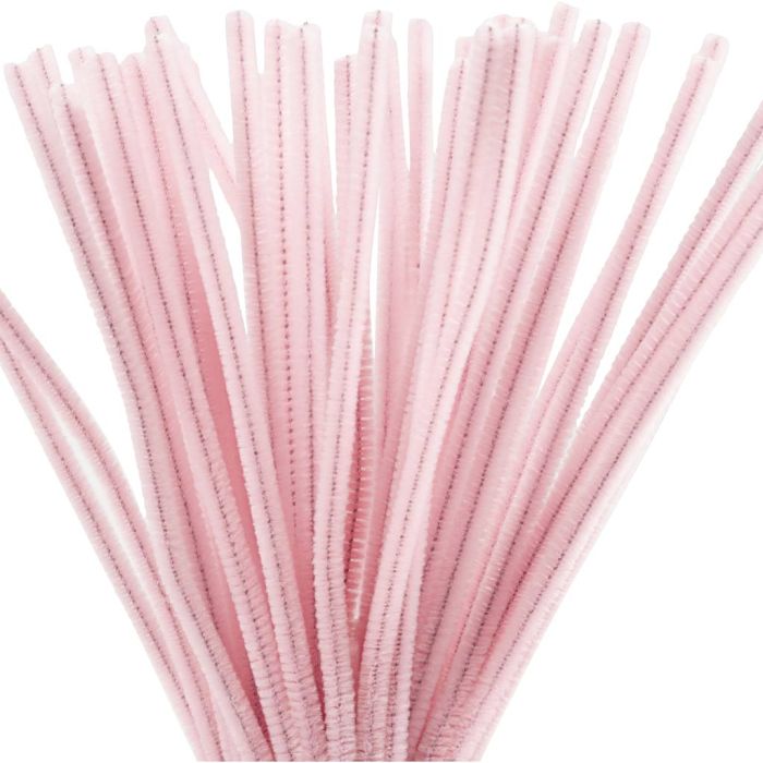 Chenille, L: 30 cm, thickness 6 mm, rose, 50 pc/ 1 pack