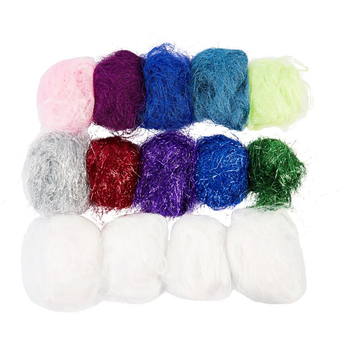 Plastic Fibres, assorted colours, 500 g/ 1 pack