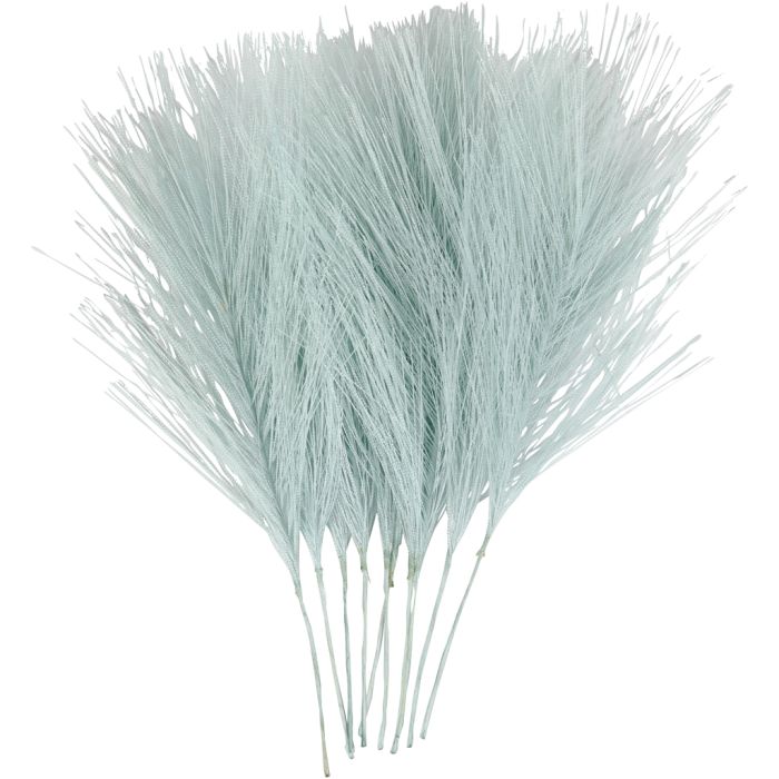 Artificial feathers, L: 15 cm, W: 8 cm, light blue, 10 pc/ 1 pack