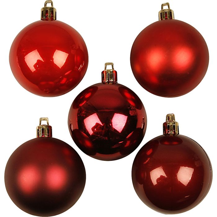 Christmas Ornaments, dia. 6 cm, red harmony, 20 pc/ 1 pack
