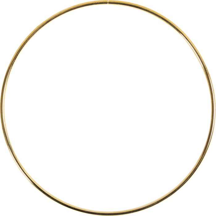 Metal Wire Ring, dia. 7 cm, thickness 2 mm, gold, 1 pc