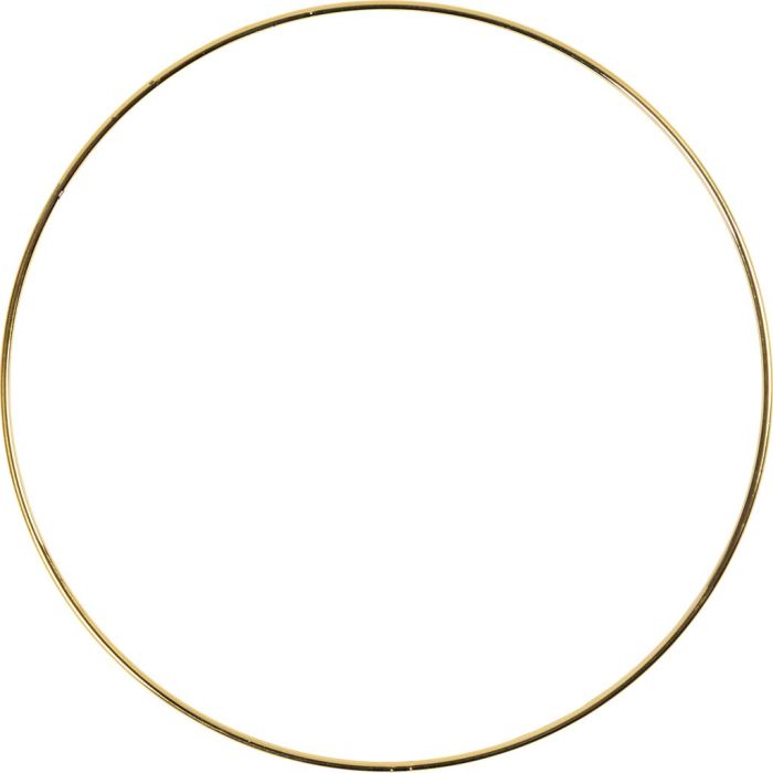 Metal Wire Ring, dia. 15 cm, thickness 2 mm, gold, 1 pc