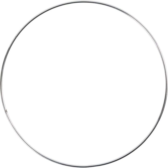Metal Wire Ring, dia. 20 cm, thickness 3 mm, silver, 1 pc