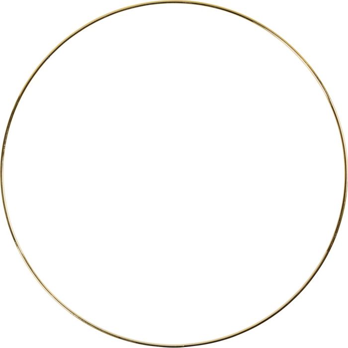 Metal Wire Ring, dia. 30 cm, thickness 3 mm, gold, 1 pc