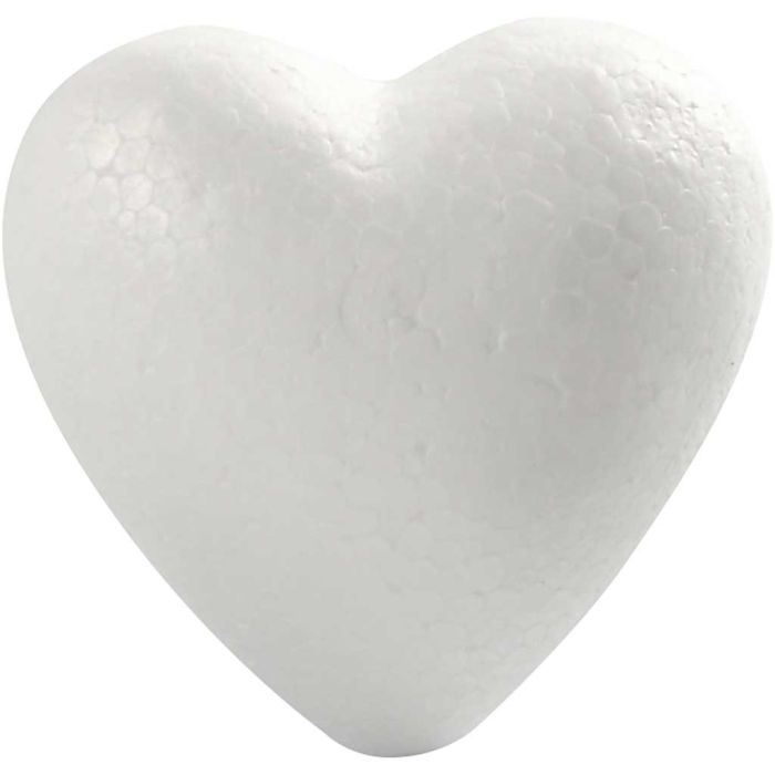 Heart, H: 8 cm, D. 4,5 cm, W: 8 cm, white, 50 pc/ 1 pack