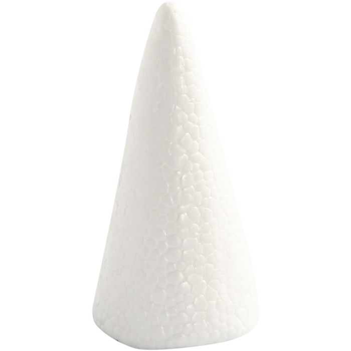 Cone, H: 11 cm, dia. 5,5 cm, white, 5 pc/ 1 pack