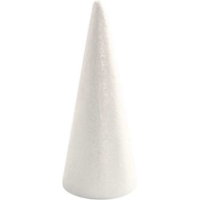 Cone, H: 19,5 cm, dia. 7 cm, white, 1 pc