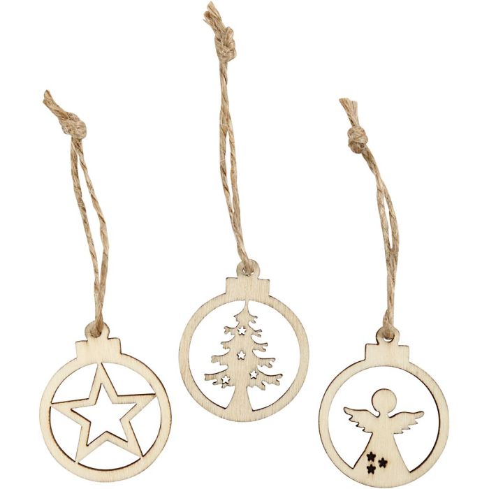 Hanging Christmas Ornament, dia. 3 cm, thickness 2,7 mm, 24 pc/ 1 pack