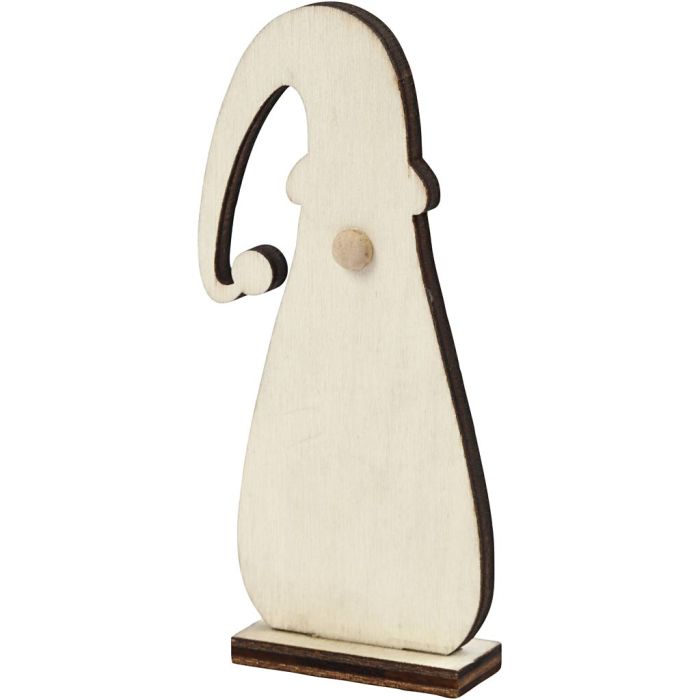 Christmas gnome, H: 10 cm, D. 1,5 cm, W: 4,5 cm, thickness 3 mm, 3 pc/ 1 pack
