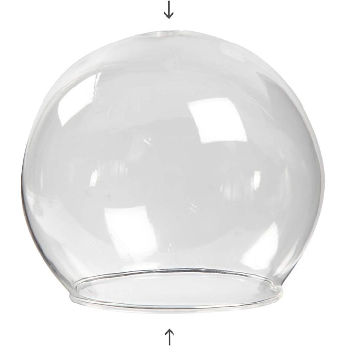 Clear Glass Baseless Hanging Bauble, H: 6,5 cm, dia. 8 cm, hole size 5 cm, transparent, 4 pc/ 1 pack
