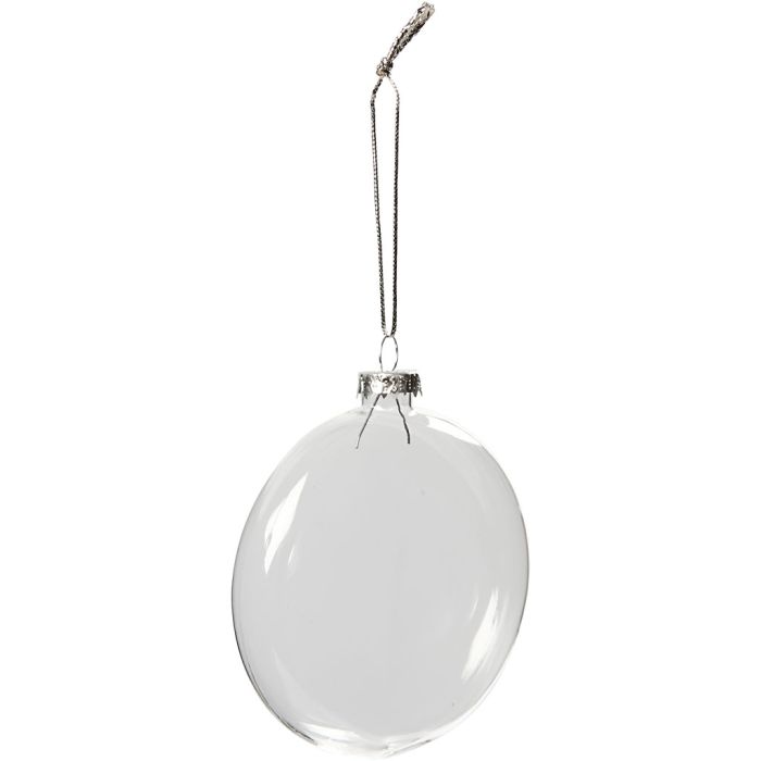 Glass Ornaments, dia. 8 cm, thickness 2,1 cm, 6 pc/ 1 pack