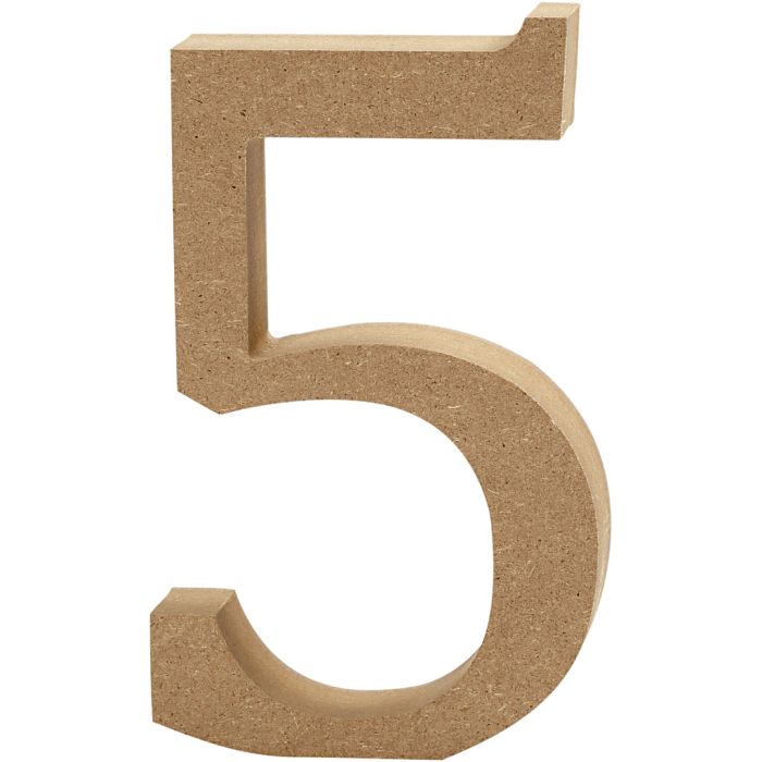 Number, 5, H: 13 cm, thickness 2 cm, 1 pc