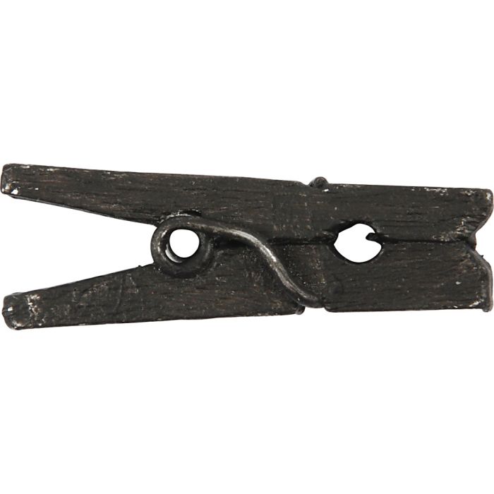 Mini Clothes Peg, L: 25 mm, W: 3 mm, black, 36 pc/ 1 pack