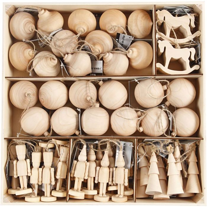 Christmas Ornaments, H: 5,5-9 cm, 72 pc/ 1 pack