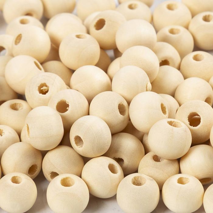 Wooden Bead, dia. 8 mm, hole size 2 mm, 100 pc/ 1 pack
