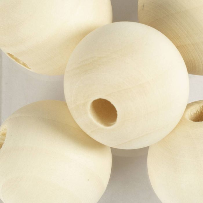 Wooden Beads, dia. 25, hole size 4,5 mm, 50 pc/ 1 pack