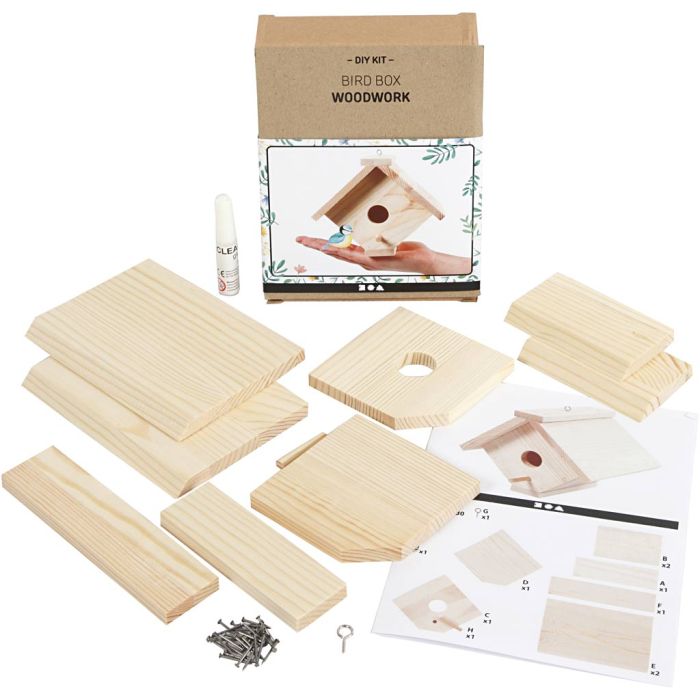 Birdhouse, H: 13 cm, D. 14,5 cm, W: 16 cm, 1 pc