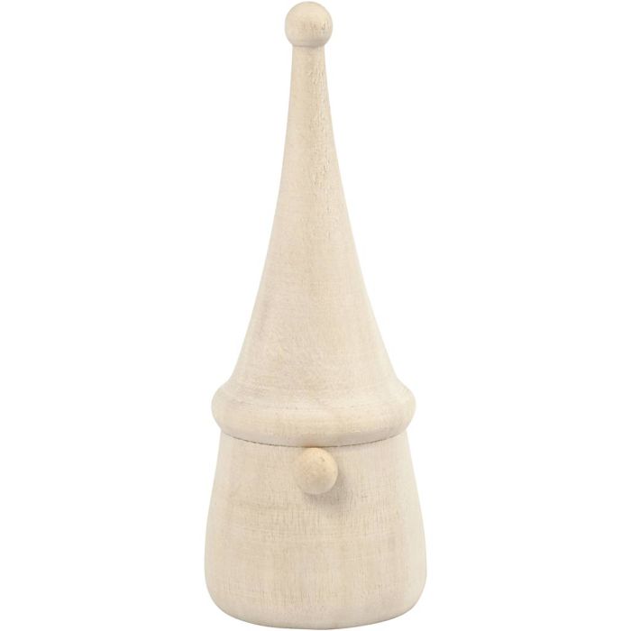 Scandinavian Santa Gnome, H: 8 cm, dia. 3 cm, 1 pc