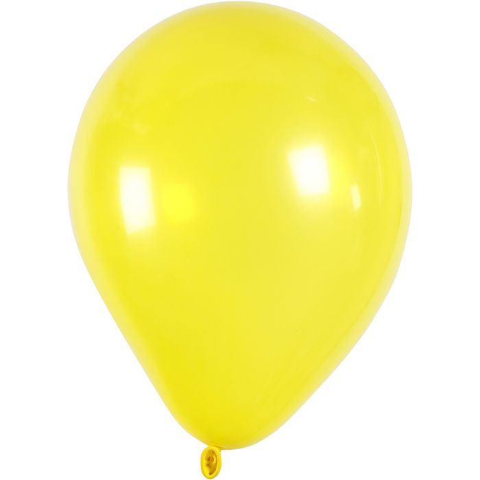 Balloons, dia. 23 cm, round, yellow, 10 pc/ 1 pack