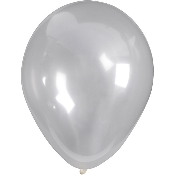 Balloons, dia. 23 cm, round, transparent, 10 pc/ 1 pack