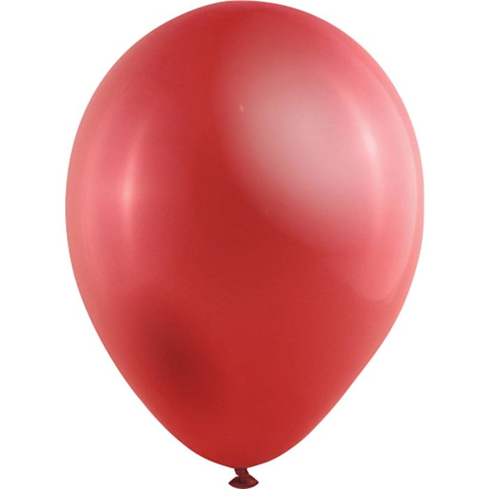 Balloons, size 23 cm, round, metallic red, 8 pc/ 1 pack